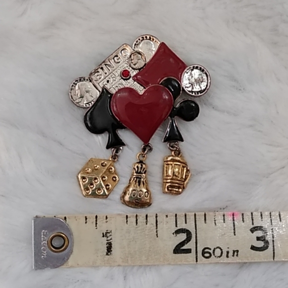 3/$15 Gambling Bingo Poker Dice Brooch Pin - Picture 5 of 6